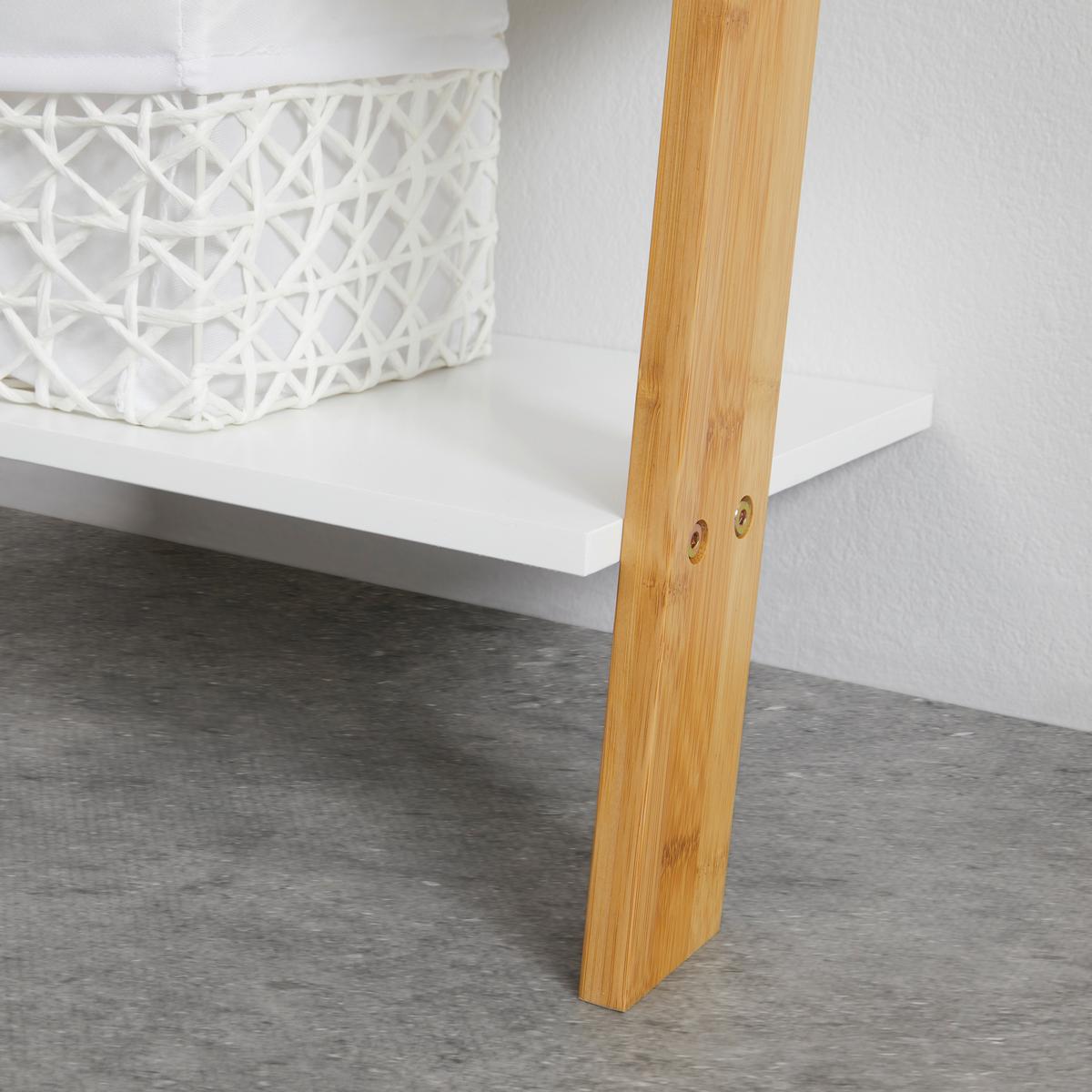 Regal Mirella Weiß/Naturfarben MDF - Weiß/Naturfarben, MODERN, Naturmaterialien/Holzwerkstoff (43/175/25cm) - Bessagi Home