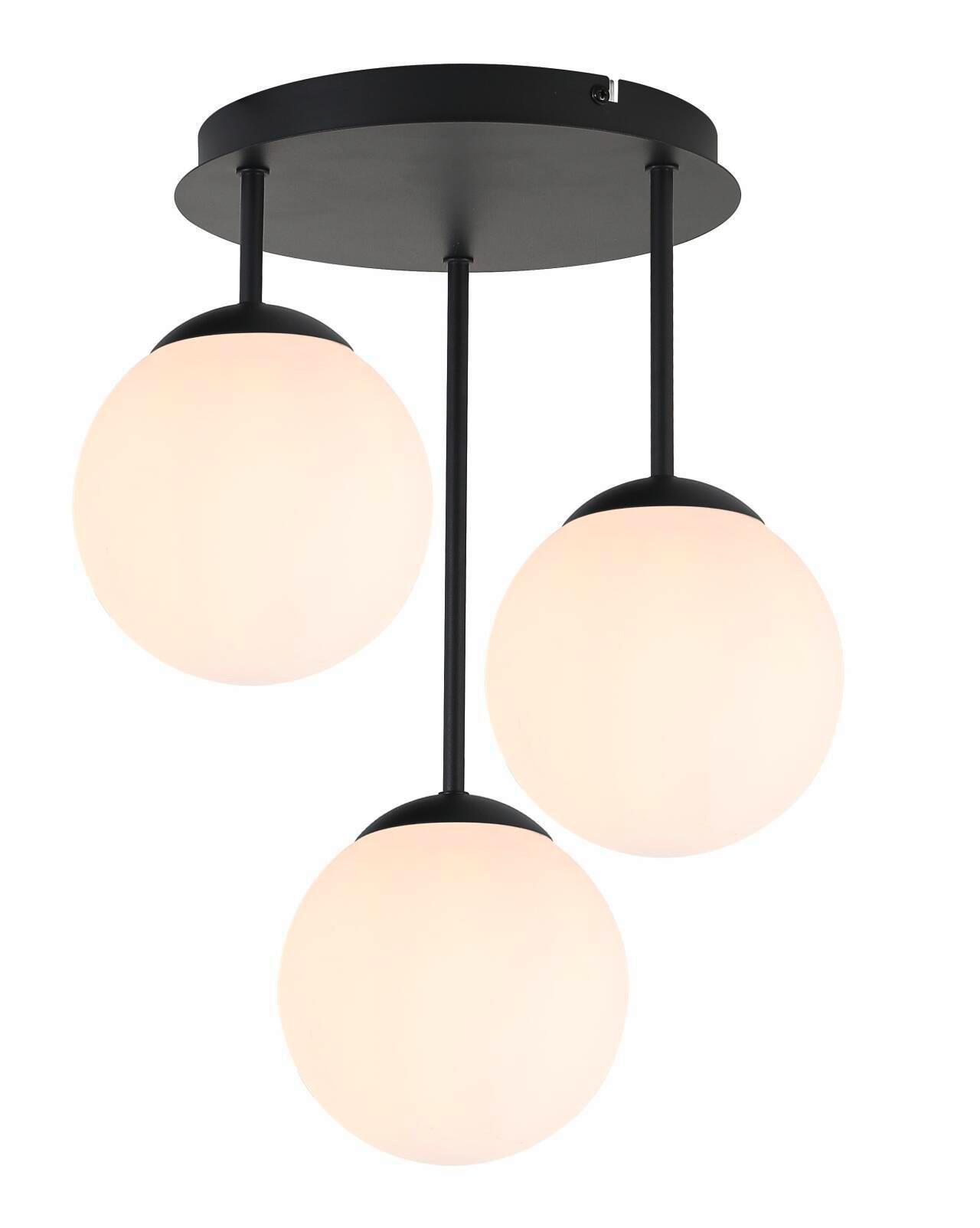 Deckenleuchte Whit Schwarz/Weiß max. 25 Watt - Schwarz/Weiß, MODERN, Glas/Metall (34,5/41,5cm)