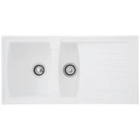 Einbauspüle Boston ca. 100x20x50 cm Weiß - Weiß, Trend, Glas/Kunststoff (100/20/50cm) - Respekta