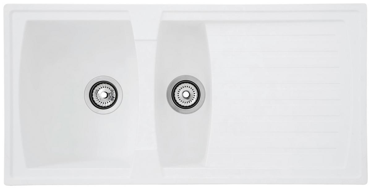 Einbauspüle Boston ca. 100x20x50 cm Weiß - Weiß, Trend, Glas/Kunststoff (100/20/50cm) - Respekta