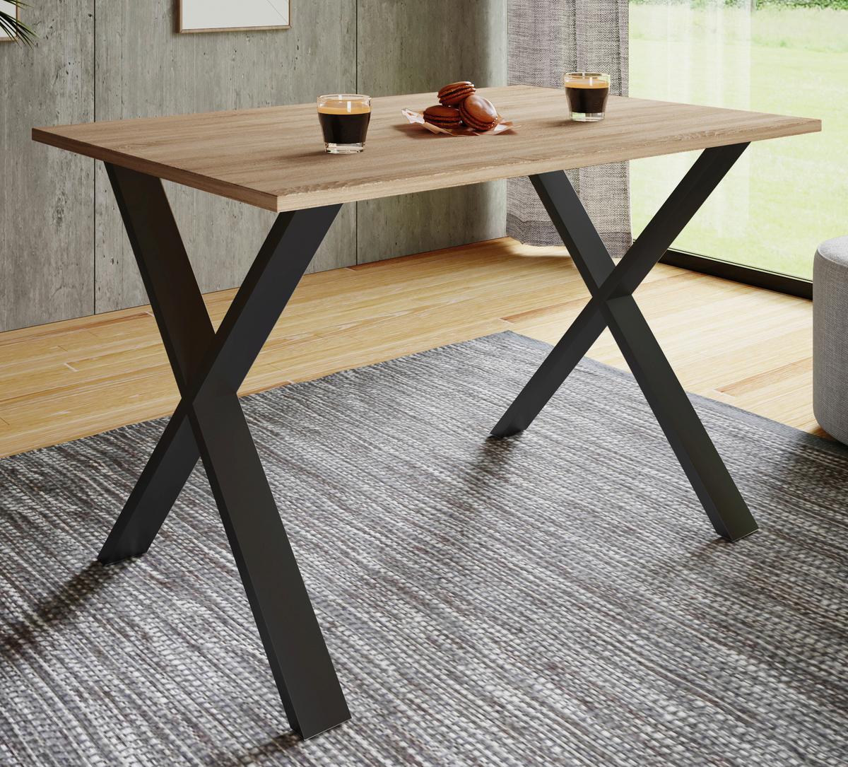 Jedilna Miza Xona, Hrast, Črna - črna/hrast sonoma, Basics, leseni material (80/80/76cm) - MID.YOU