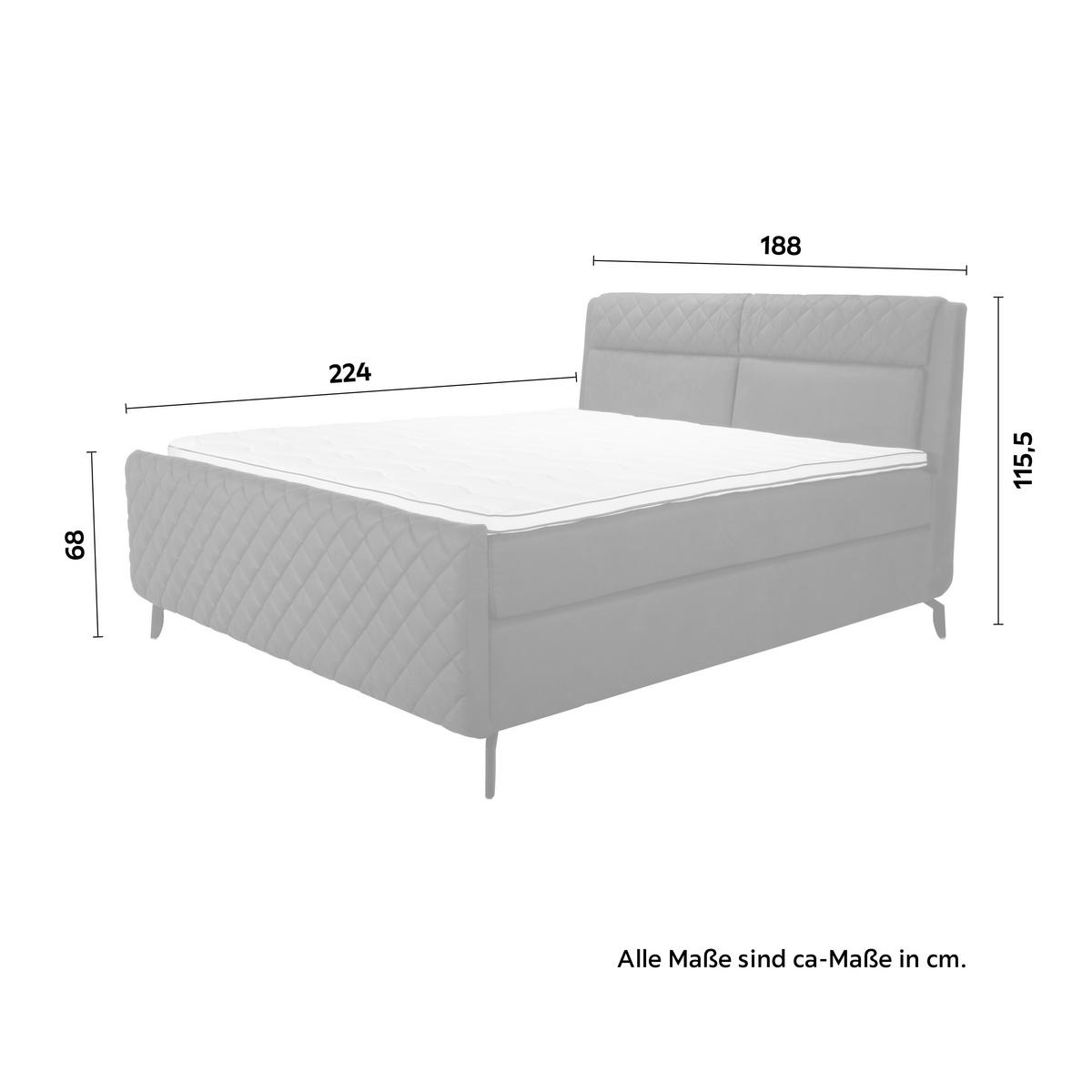 Boxspringágy Sötétszürke Manacor - sötétszürke, Konventionell, textil/fa (180/200cm)