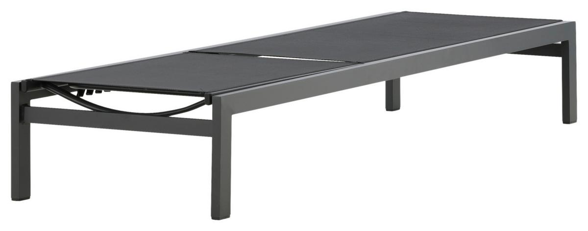 Sonnenliege Copacabana ca. 60x30x195 cm Schwarz - Schwarz, KONVENTIONELL, Metall (60/30/195cm) - Gardenson