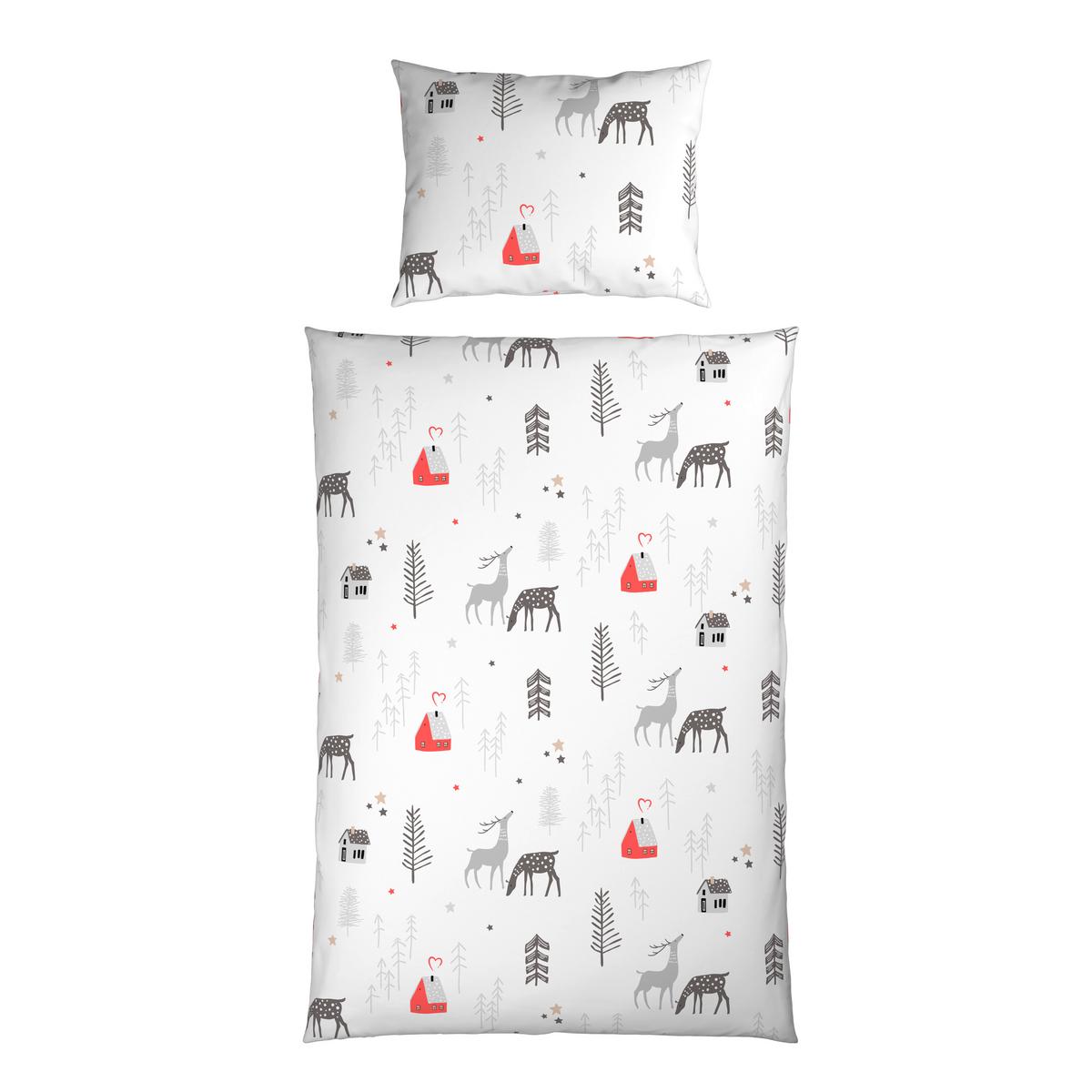 Ágyneműhuzat-garnitúra Lotte - piros/fehér, textil (140/200cm) - Mömax