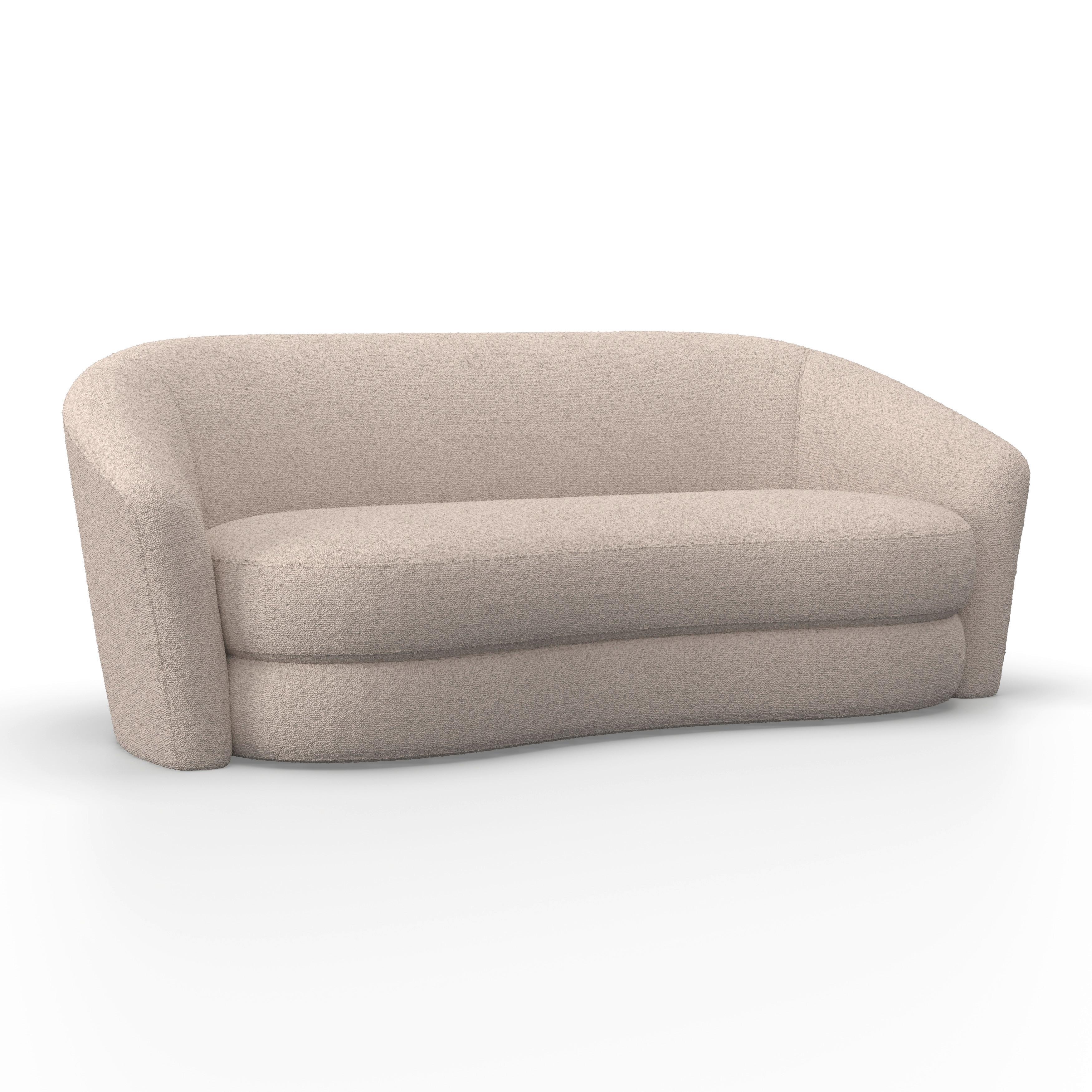 Sofa Isabel Creme Webstoff - Creme/Schwarz, MODERN, Holz/Kunststoff (197/72/86cm) - Bessagi Home