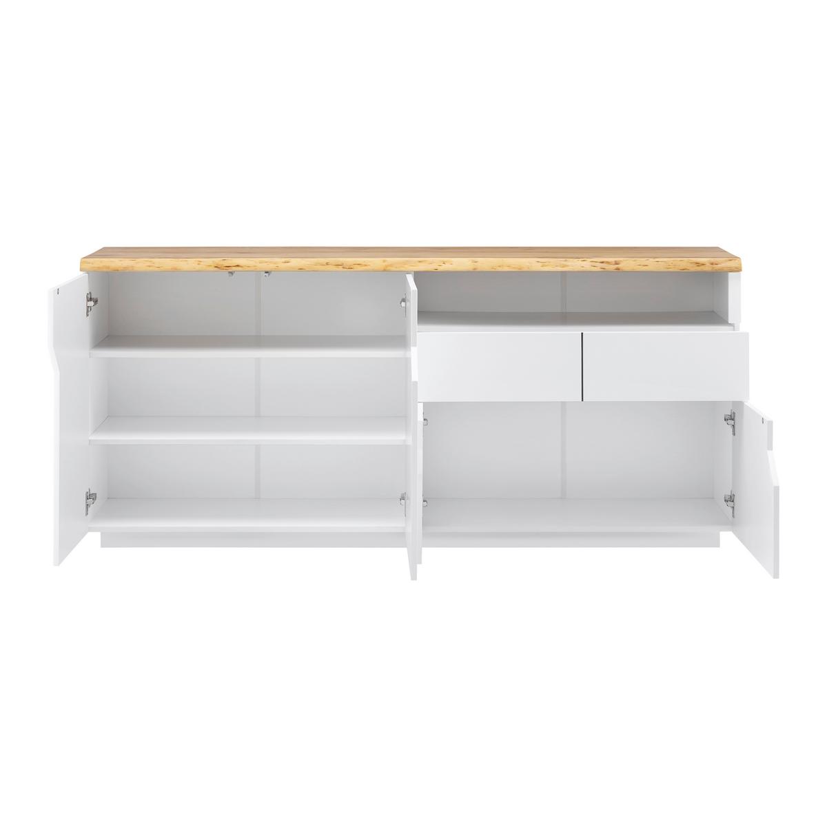 Tálalószékreny Carlos - tölgyfa színű/fehér, Modern, fa (180/80,5/42cm) - Bessagi Home