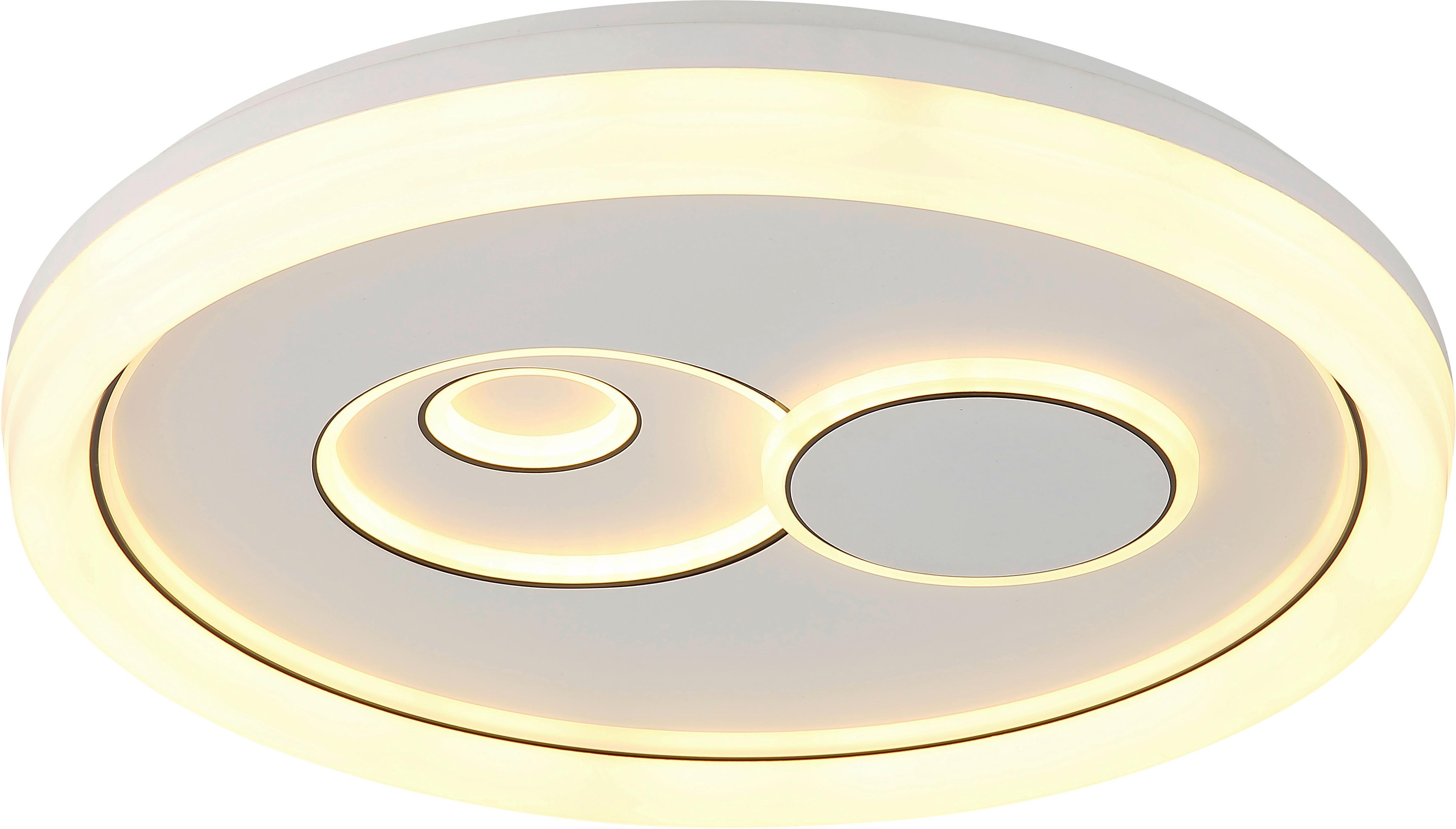 Led-deckenleuchte Schwarz/weiß Max. 36 Watt - Weiss/Schwarz, Modern, Kunststoff/Metall (49/7cm) - Mömax