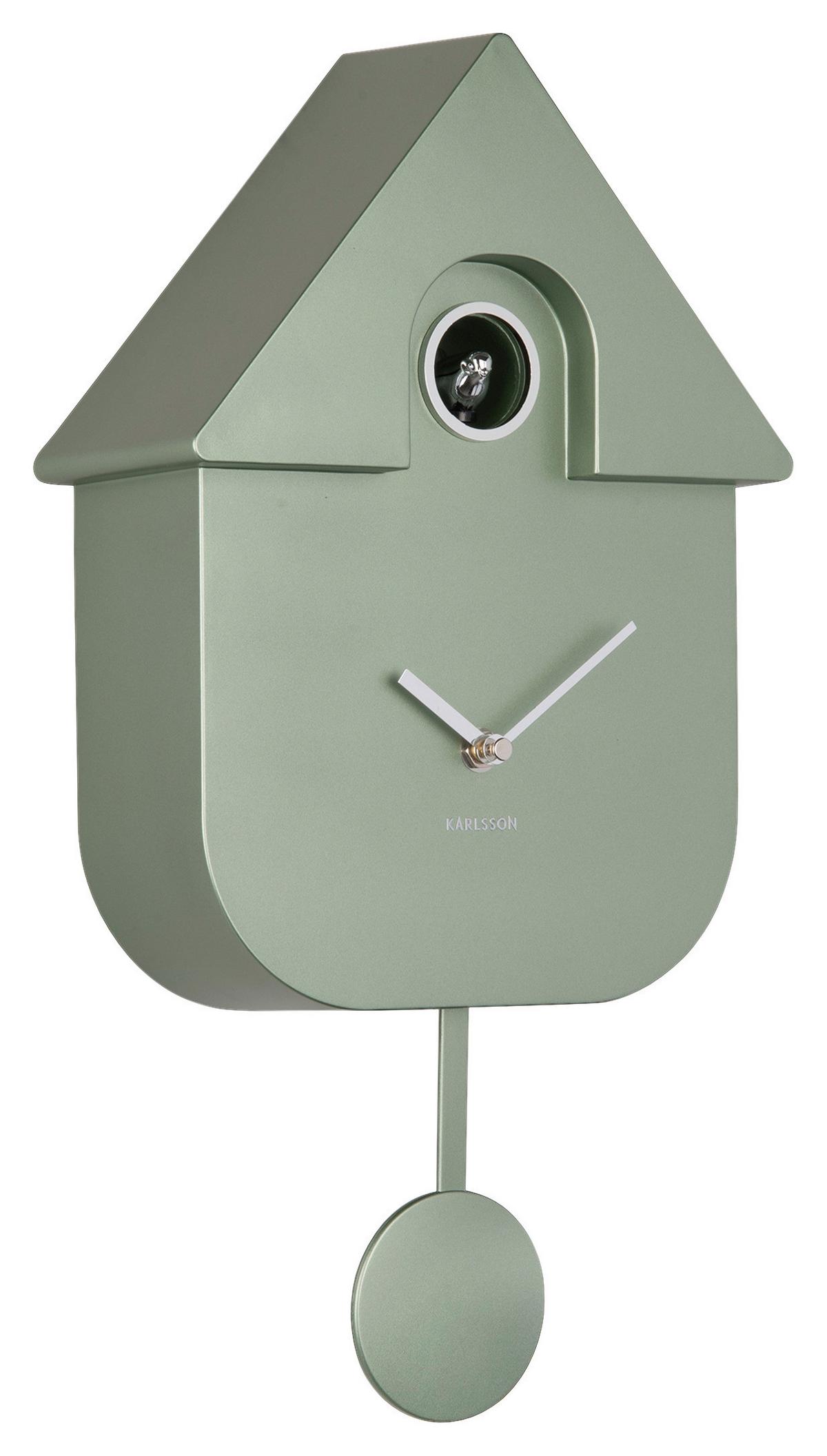 ZEGAR ŚCIENNY KA5867GR - ciemnozielony, Basics, tworzywo sztuczne (21,5/41/8,5cm) - Karlsson