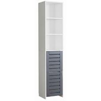 Hochschrank Flonali - Weiss/Anthrazit, Trend, Holzwerkstoff (34/164/28cm) - MID.YOU