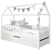 Hausbett Traumhaus ca. 90x200 cm Holz Weiß - Weiß, MODERN, Holz (90/200cm) - MID.YOU