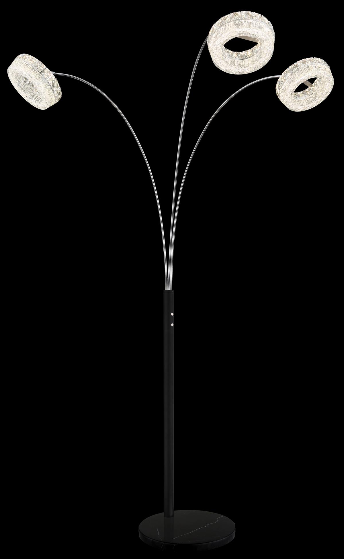 Led Podna Svjetiljka Laurel - prozirno/crna, Design, staklo/metal (82,5/102/190cm) - Globo