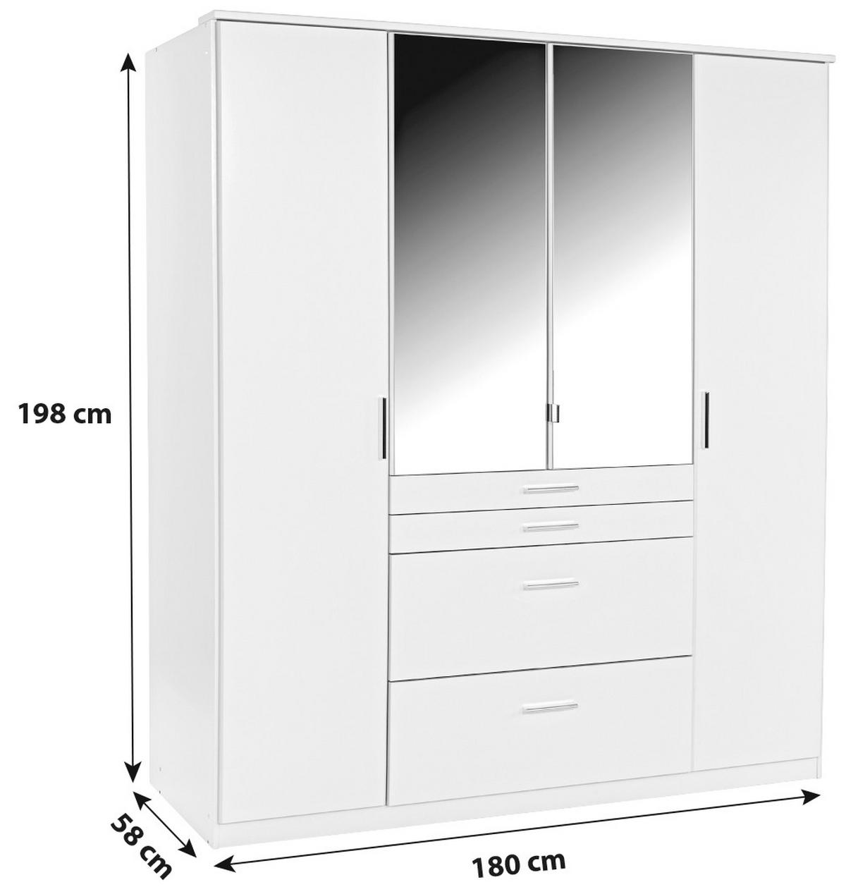 Ormar Za Odjeću Aachen - boje hrasta/boje aluminija, Konvencionalno, drvni materijal/plastika (180/198/58cm) - Based