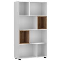 Polica Marlow - bijela/boje hrasta, Moderno, drvni materijal/plastika (90/168,1/40cm) - Modern Living