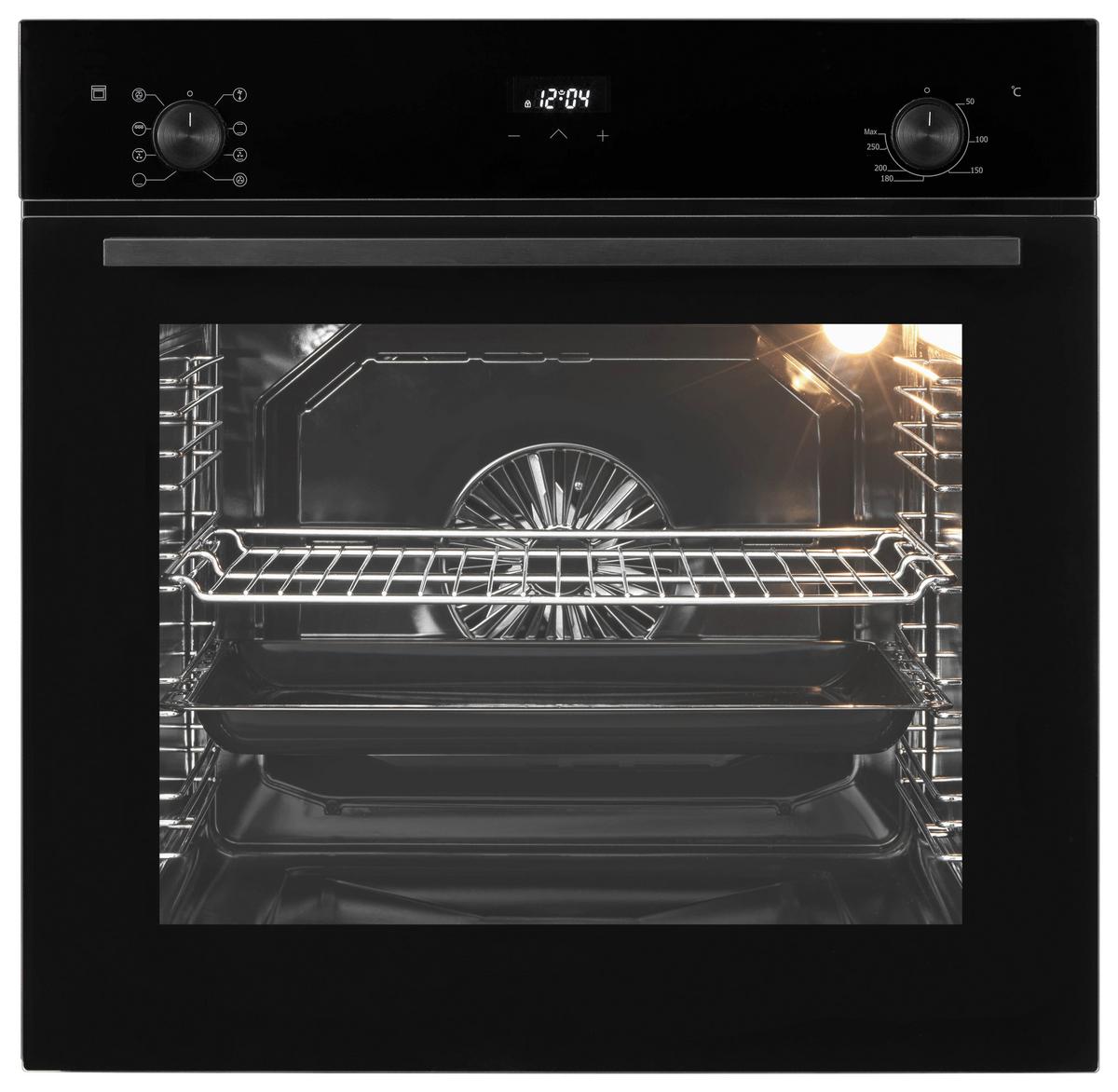 Backofenset CLS944 Schwarz - Schwarz, Glas/Metall (59,6/56,9/59,5cm) - Oranier