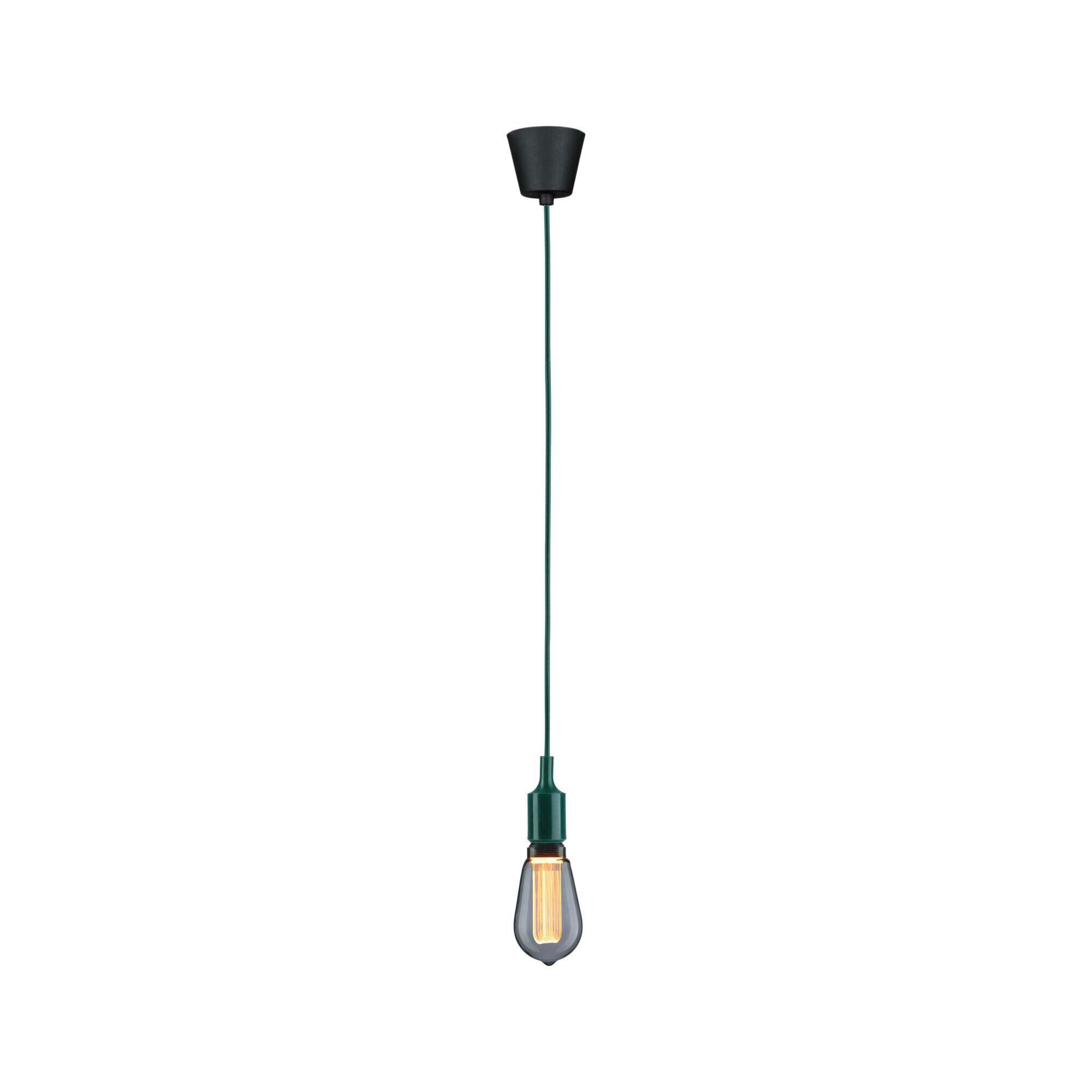 Hängeleuchte Ketil in Grün/Schwarz max. 60 Watt - Schwarz/Grün, Basics, Kunststoff/Textil (9,0/218cm) - Paulmann