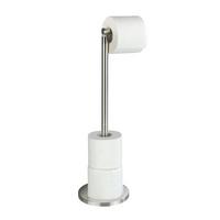 UCHWYT NA PAPIER TOALETOWY STAND 2IN1 - kolor stalowy, Basics, metal (21/55/17cm) - Wenko