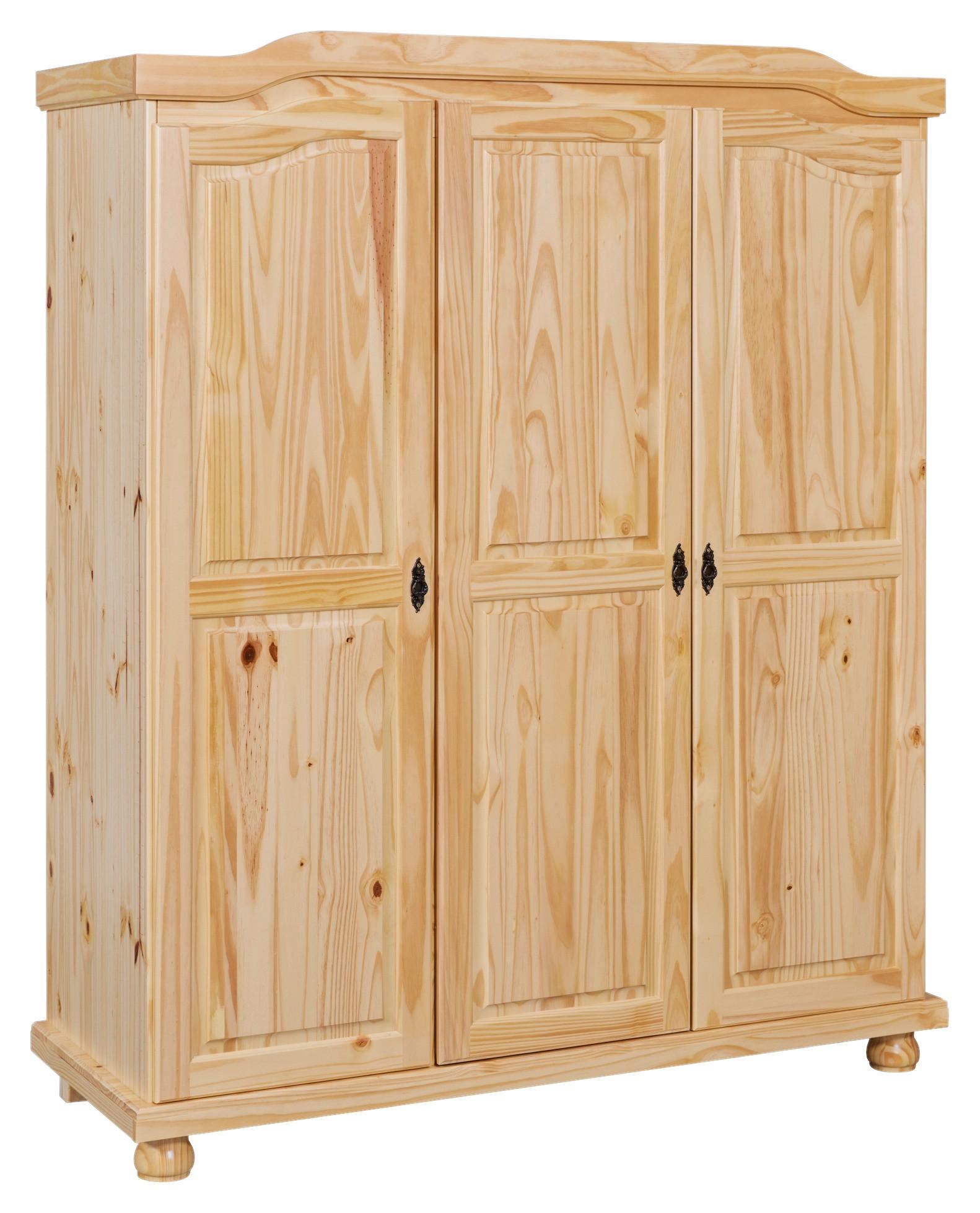 Drehtürenschrank Bern ca. 150x180x56 cm Naturfarben - Schwarz/Naturfarben, LIFESTYLE, Holz/Metall (150/180/56cm) - MID.YOU