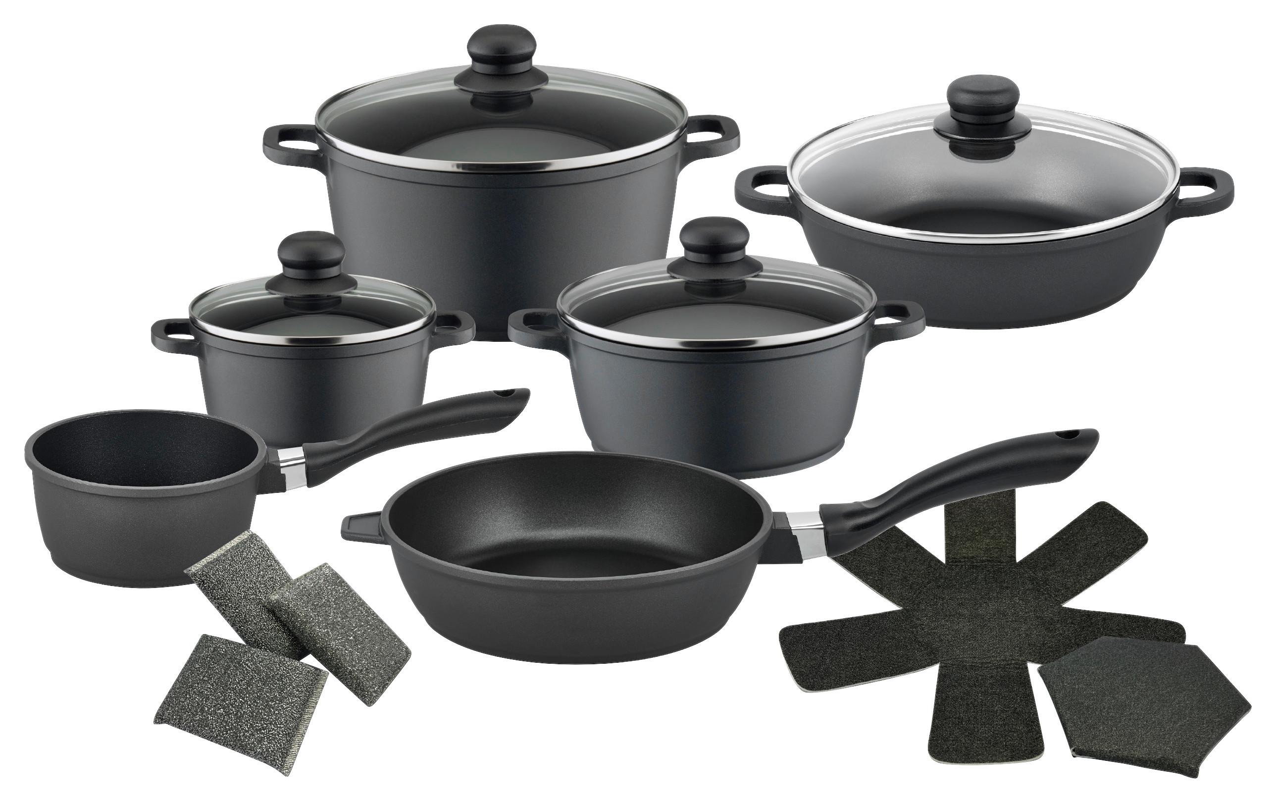 Set Lonaca Za Kuhanje Frederic - prozirno/crna, Konvencionalno, staklo/metal - Based