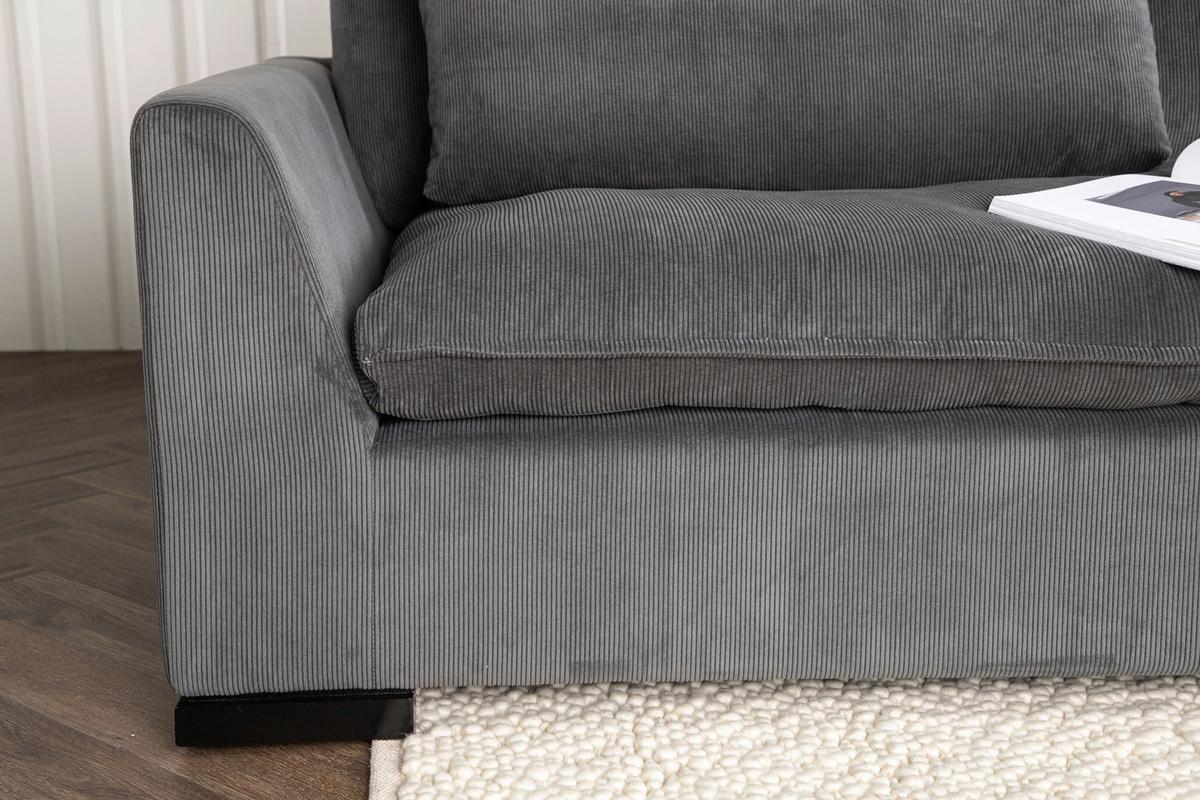 3-SITZER-SOFA DURHAM - Dunkelgrau, Design, Holz/Textil (270/82/105cm) - Livetastic
