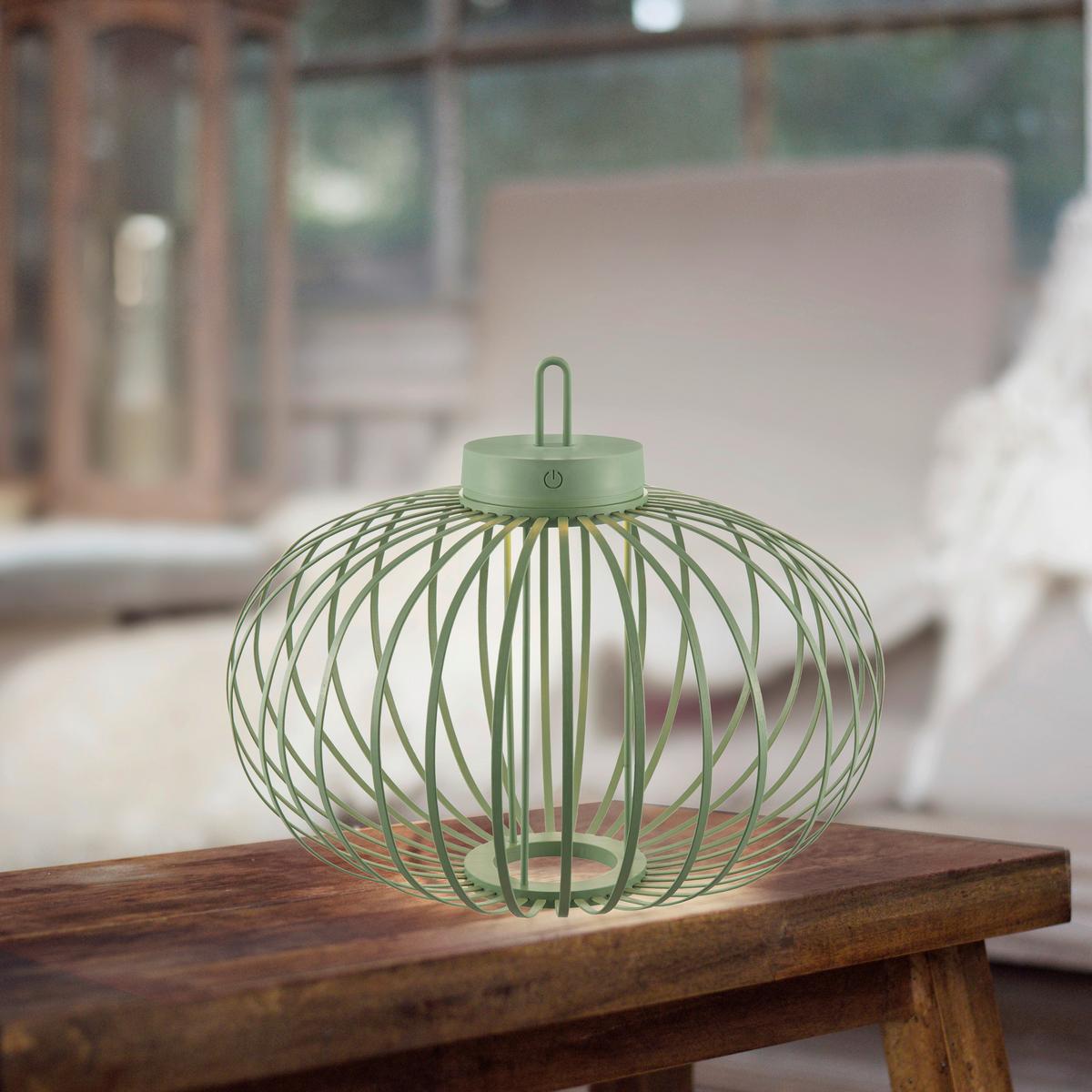 Akku-Tischleuchte Akuba Grün max. 1,5 Watt - Grün, Basics, Holz/Kunststoff (46/46/37cm)