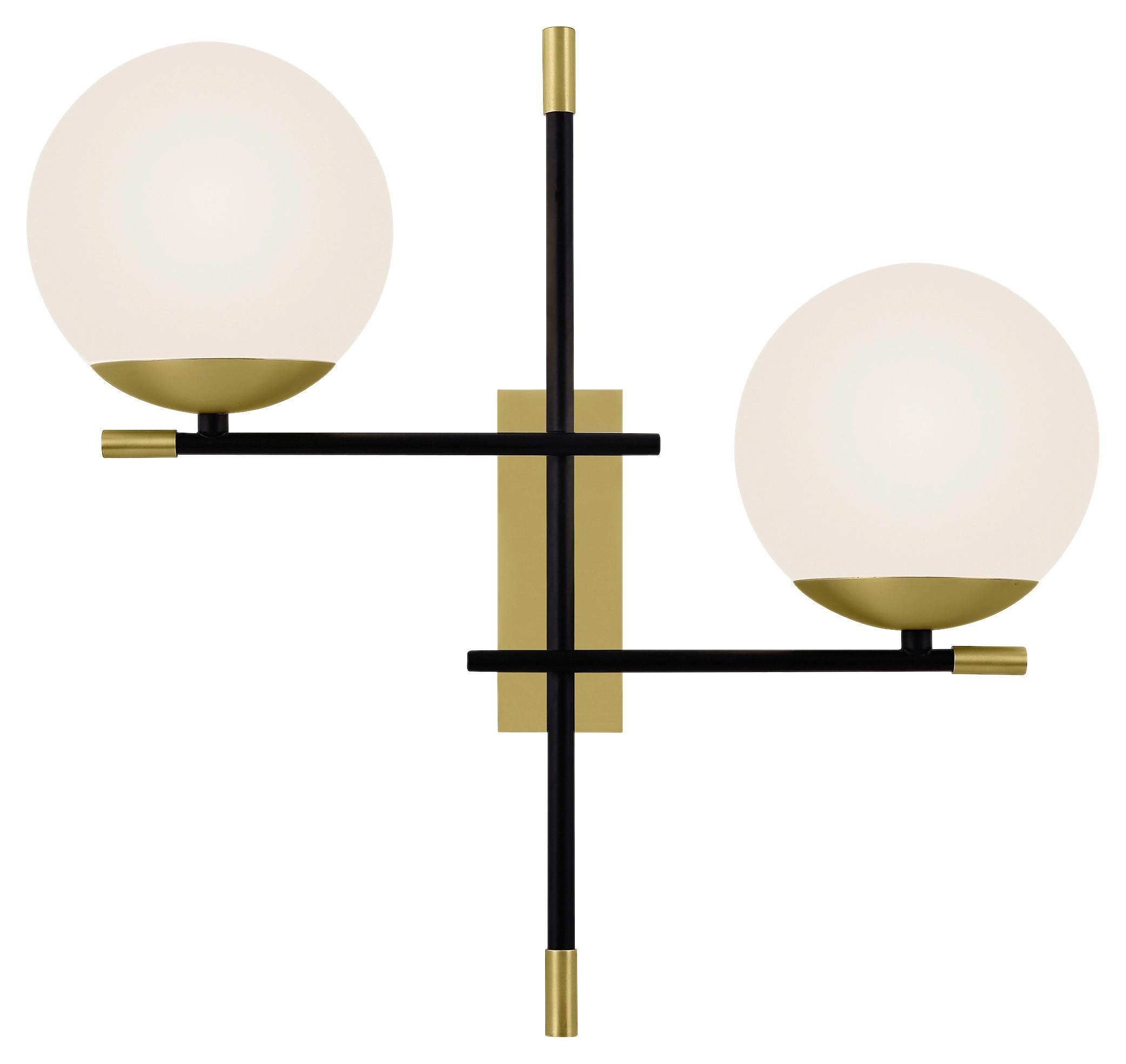 Wandleuchte Nostalgia Schwarz/Gold max. 40 Watt - Goldfarben/Schwarz, Trend, Glas/Metall (17,5/42/44cm) - MAYTONI