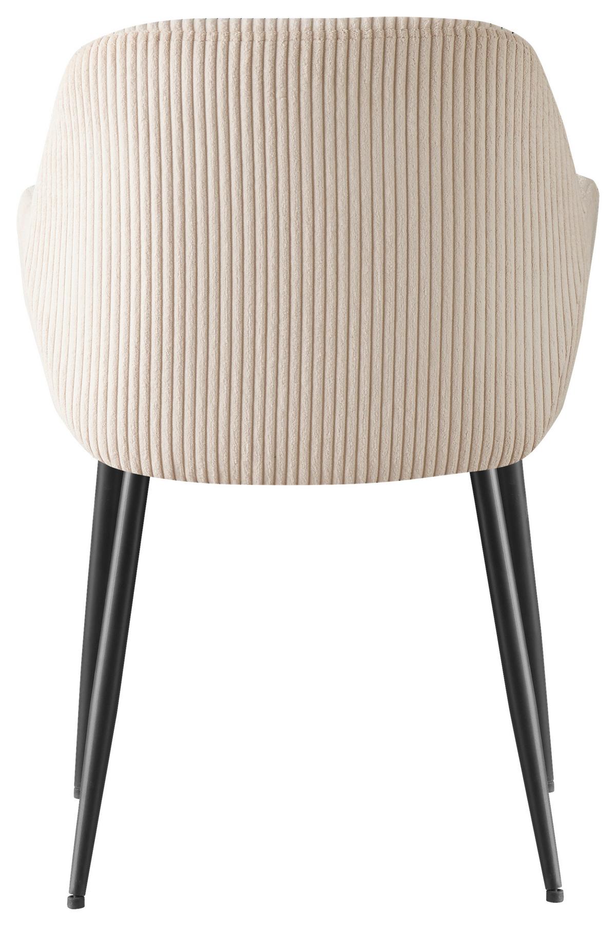 KRZESŁO Z PODŁOKIETNIKAMI JESSY - beżowy/czarny, Design, metal/tkanina (57/85/60cm) - Xora