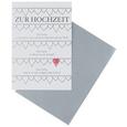 Billett Rot/silber/Weiß - Rot/Silberfarben, ROMANTIK / LANDHAUS, Papier (12,5/18/0,2cm)