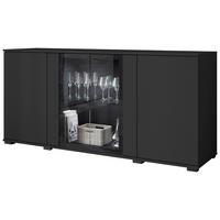 Sideboard Caro 150 - Schwarz, Design, Glas/Holzwerkstoff (150/69,7/39,5cm) - P & B