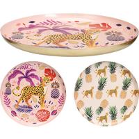 Dekor Tálca Boho - többszínű, fém (28/2cm)