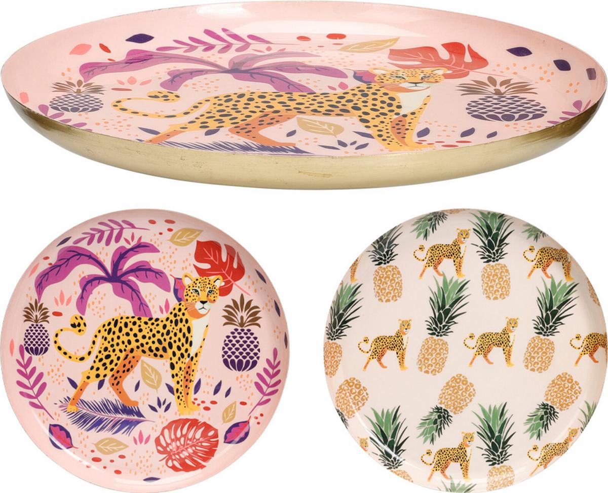 Dekor Tálca Boho - többszínű, fém (28/2cm)