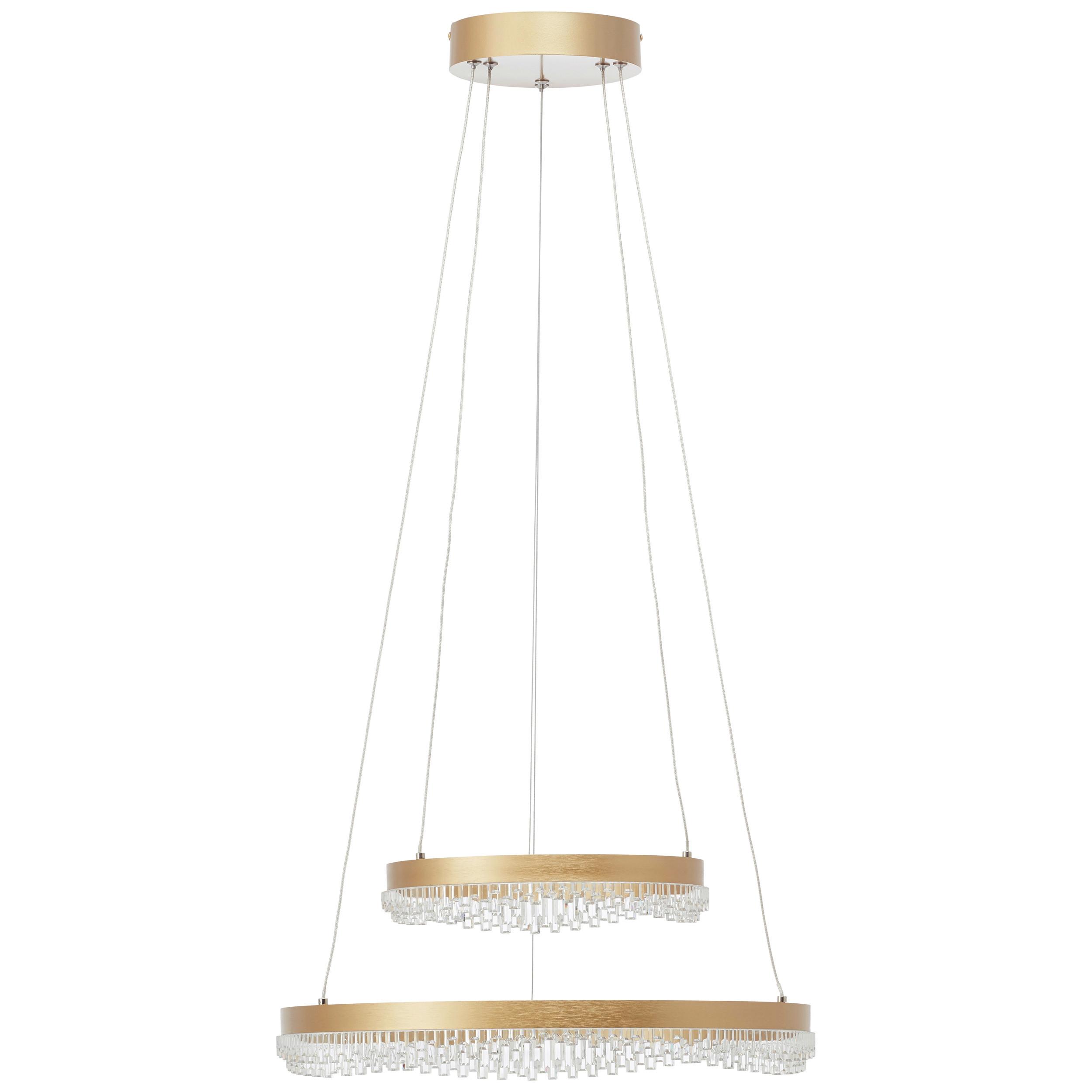 LED-Hängeleuchte Aurora Goldfarben max. 36 Watt - Goldfarben, Design, Kunststoff/Metall (50/150cm) - Brilliant