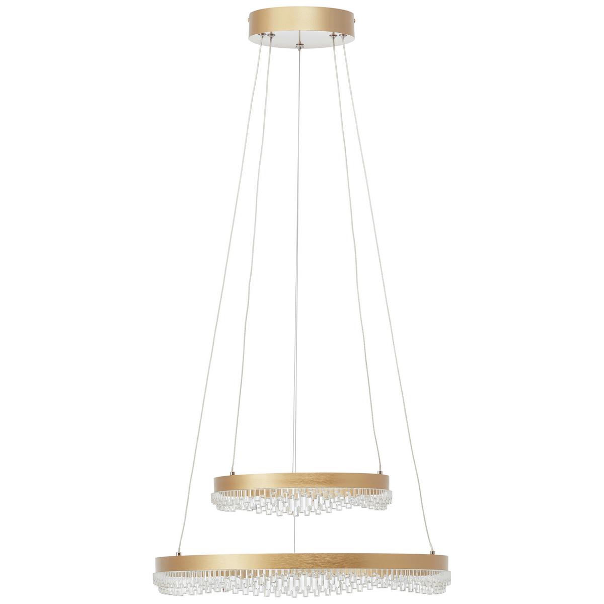 LED-Hängeleuchte Aurora Goldfarben max. 36 Watt - Goldfarben, Design, Kunststoff/Metall (50/150cm) - Brilliant