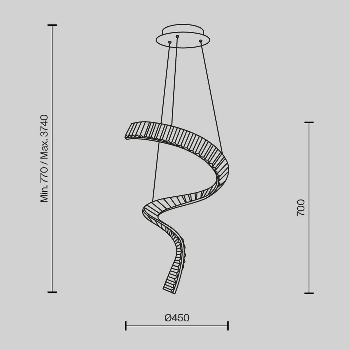Pendelleuchte P097pl-L48bs3k - Messingfarben, Design, Metall (45/374cm) - MAYTONI