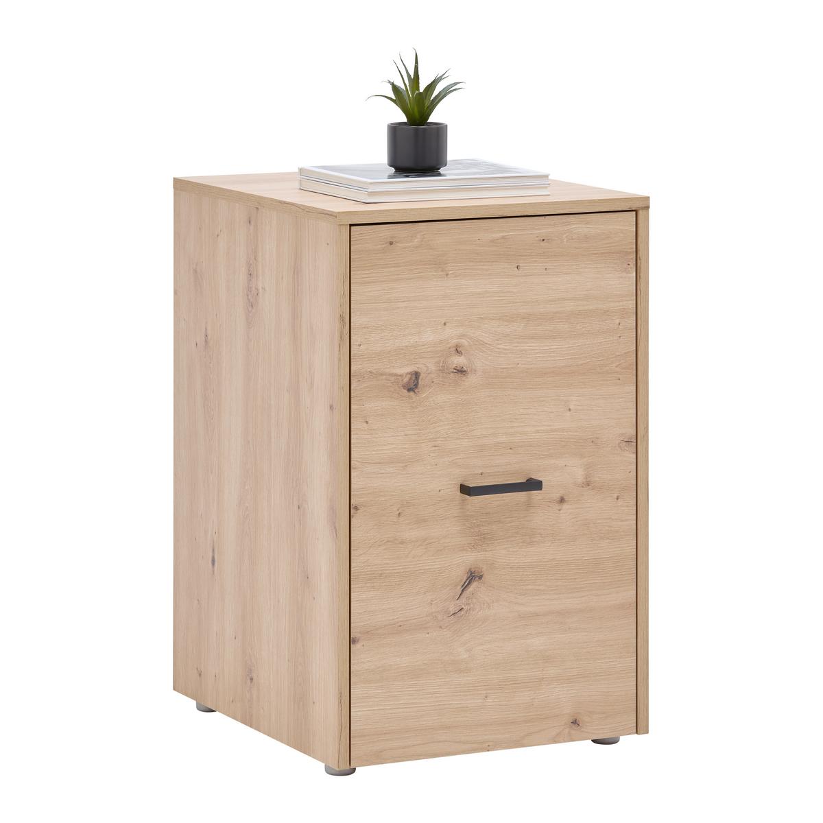 Unterbauschrank Kivo Eiche Artisan - Schwarz/Eiche Artisan, MODERN, Holzwerkstoff/Kunststoff (45/69,8/52,1cm) - Based