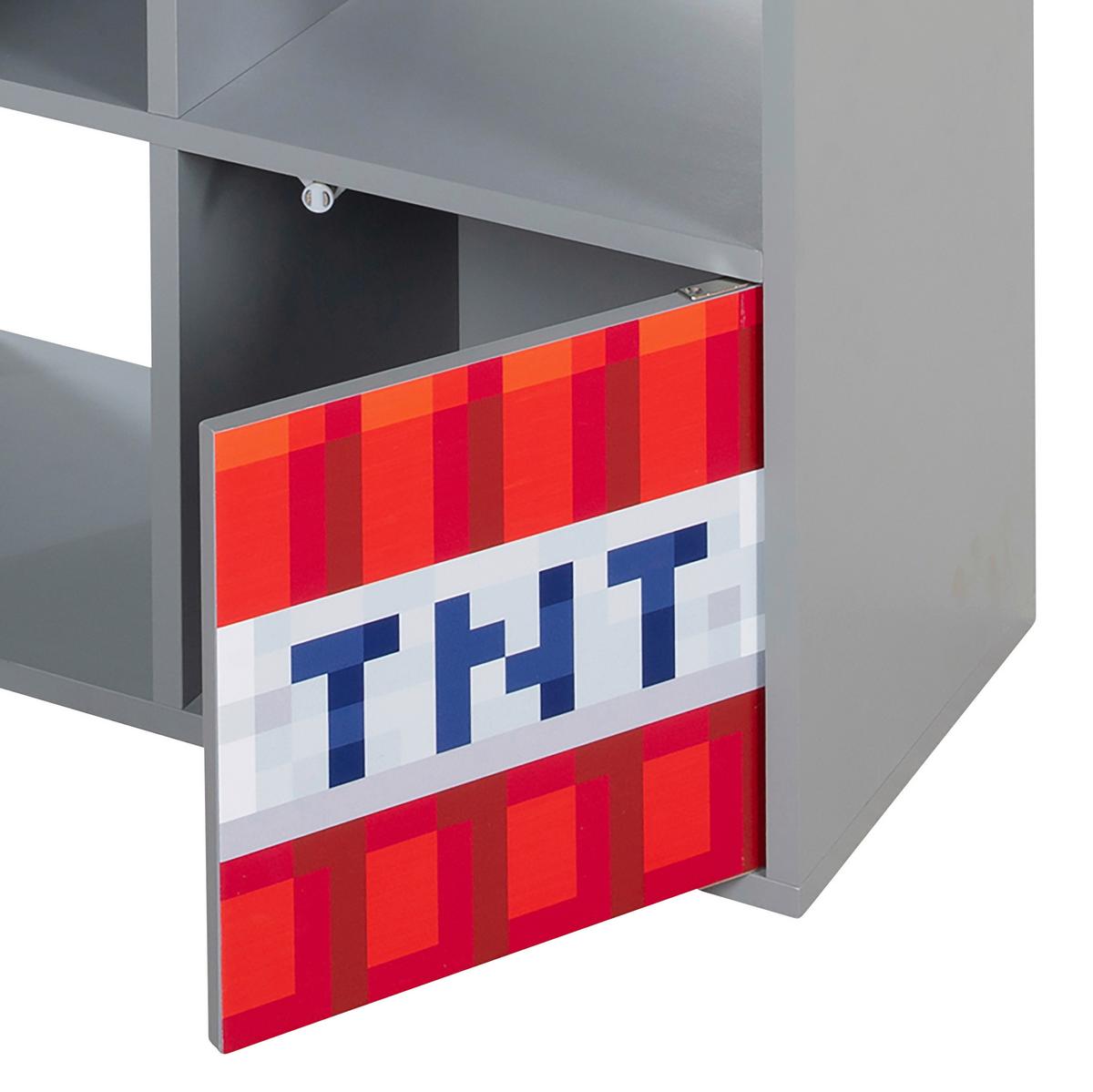 Regal Minecraft ca. 90x90x30 cm Grau - Multicolor/Grau, MODERN, Holzwerkstoff (90/90/30cm) - Minecraft