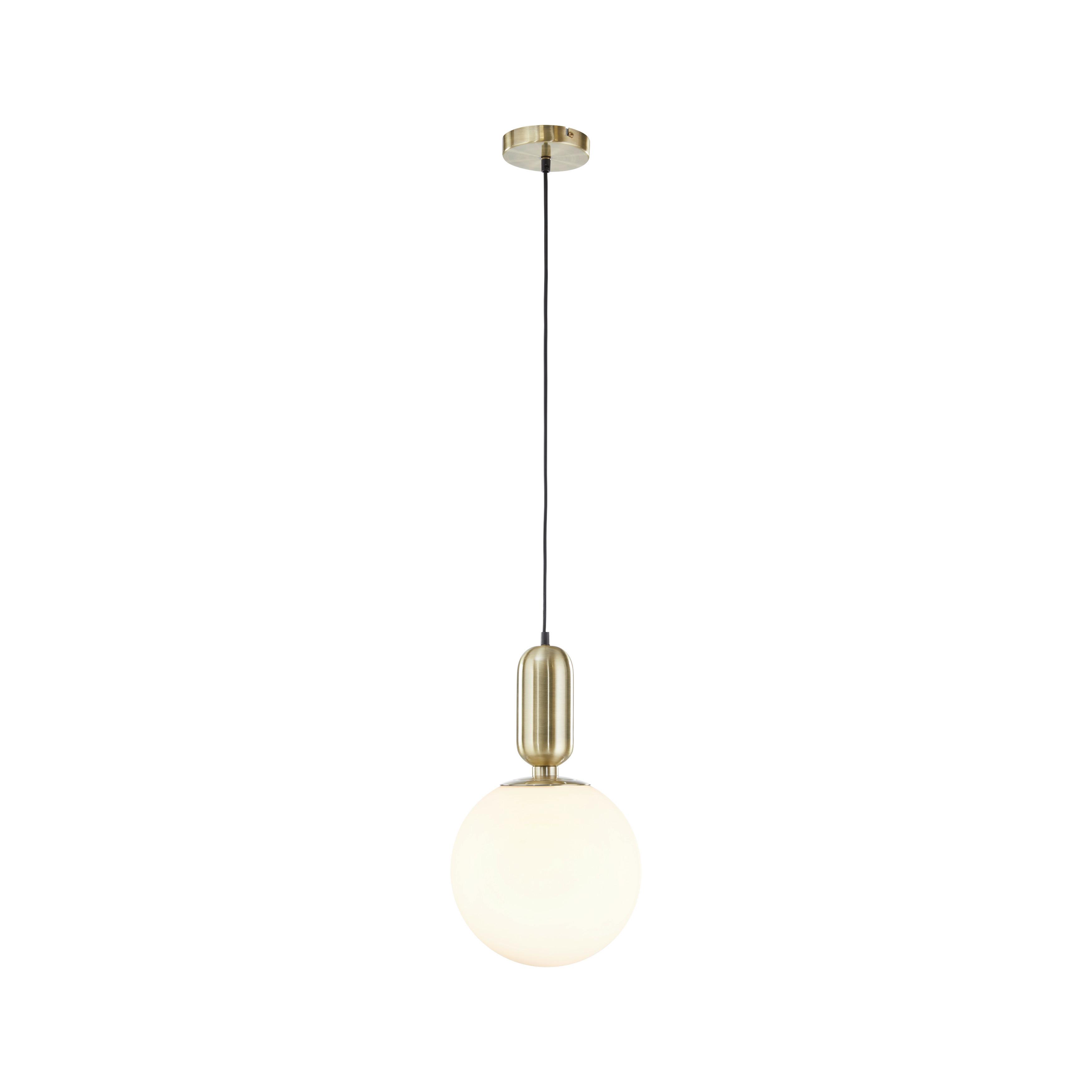 Hängeleuchte Tiano max. 40 Watt - Messingfarben, MODERN, Glas/Metall (25/198cm) - Bessagi Home