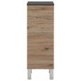 Unterschrank Eiche/Anthrazit - Chromfarben/Eichefarben, MODERN, Holzwerkstoff/Metall (31/86/32cm)