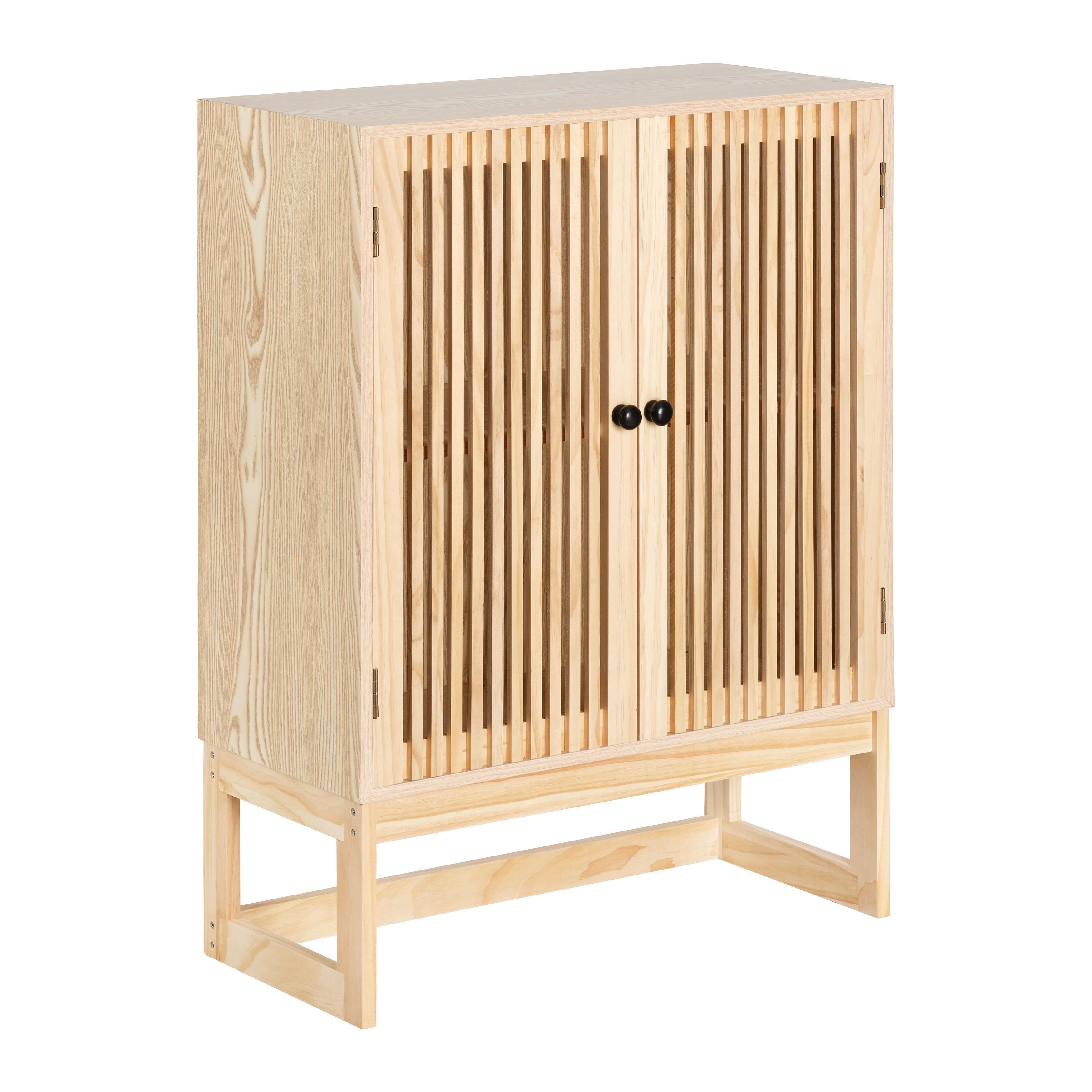 Kommode Cosma Naturfarben - Schwarz/Naturfarben, MODERN, Holz/Holzwerkstoff (60/80/28cm) - Mömax