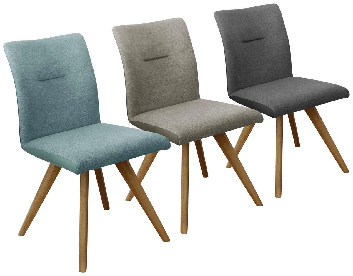 KRZESŁO ROM - kolor dębowy/czarny, Konventionell, drewno/tkanina (51,5/87,5/63cm) - Linea Natura