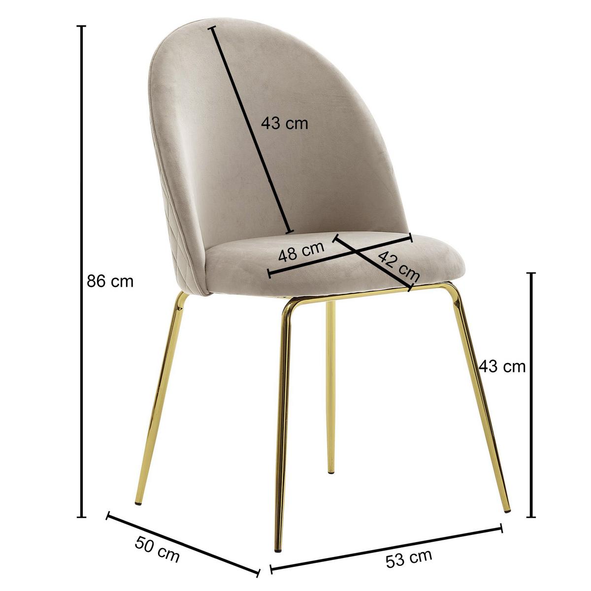 Set Stolov Wl6.402 - zlate barve/bež, Moderno, kovina/tekstil (53/86/50cm) - MID.YOU