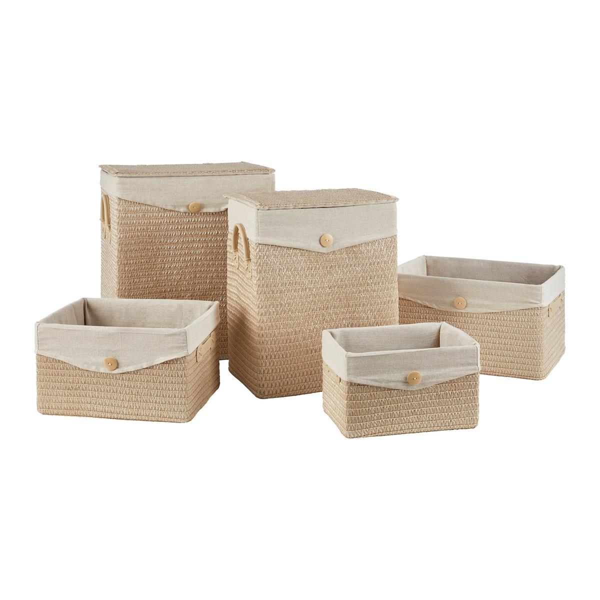 Wäschekorb Densie Beige ca. 5l - Beige, ROMANTIK / LANDHAUS, Naturmaterialien/Kunststoff (35/20/26cm) - Mömax