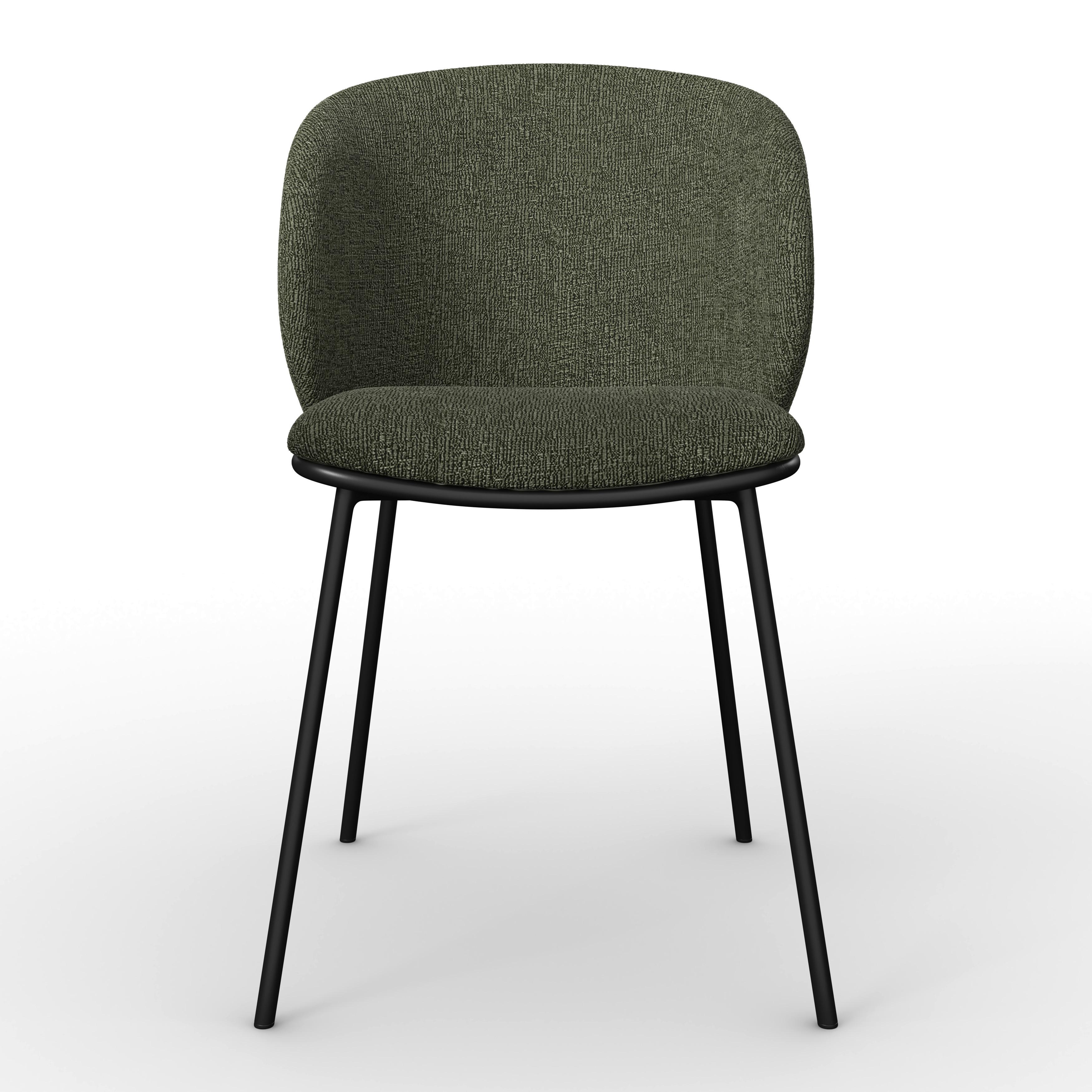 STOL MALEA - grön/svart, Modern, metall/trä (49/81/52cm) - Bessagi Home