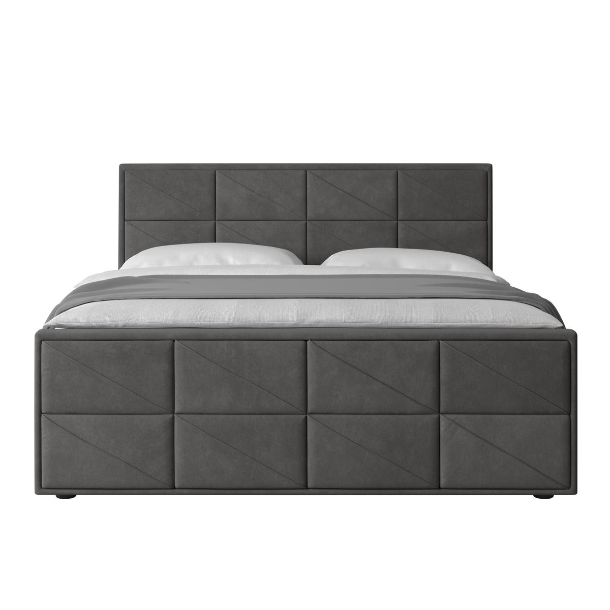 Boxspringbett Helsinki ca. 180x200 cm Anthrazit - MODERN, Holz/Kunststoff (180/200cm) - MID.YOU