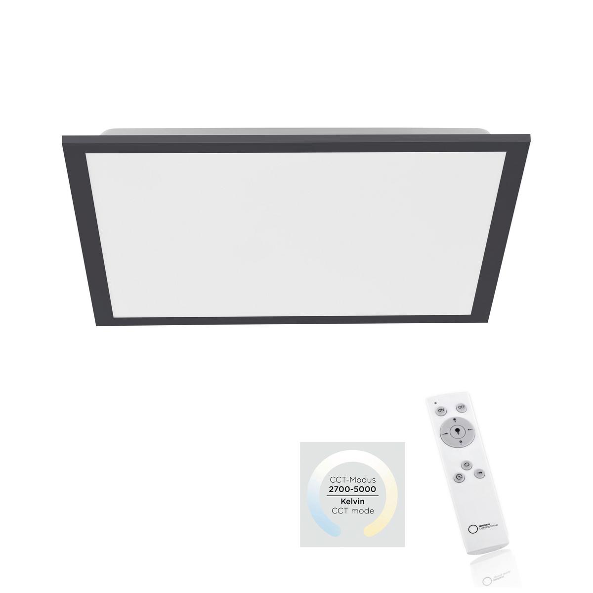 LED-Deckenleuchte Flat max. 23,5 Watt - Schwarz, Basics, Kunststoff/Metall (44,5/44,5/7cm)