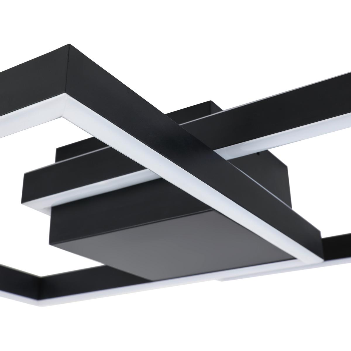 LAMPA SUFITOWA LED JAYDEN - czarny, Modern, tworzywo sztuczne/metal (74/51/9cm) - Bessagi Home