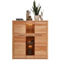 Highboard Arvid Kernbuche - Chromfarben/Kernbuche, KONVENTIONELL, Holz/Holzwerkstoff (127/137/40cm) - Mömax