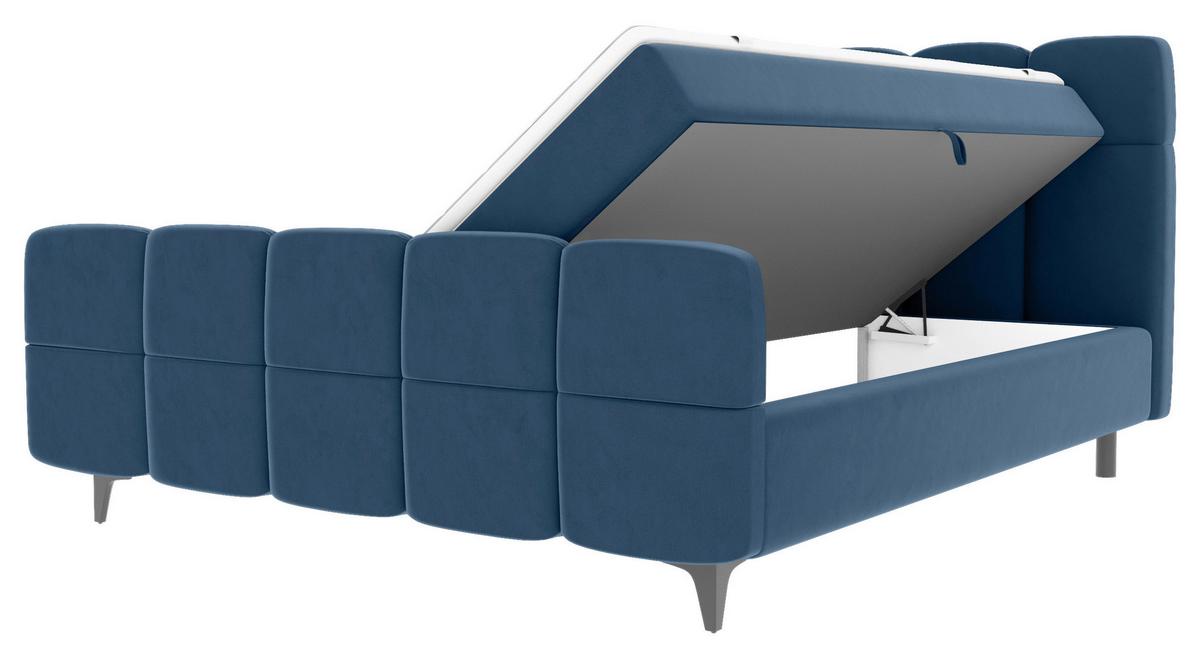 Boxbett Mona Blau ca. 140x200cm - Blau/Schwarz, KONVENTIONELL, Kunststoff/Textil (140/200cm) - Mömax