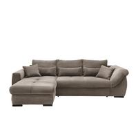 Wohnlandschaft Frederico Graubraun Cord - Graubraun/Schwarz, MODERN, Holz/Textil (188/302cm) - MID.YOU