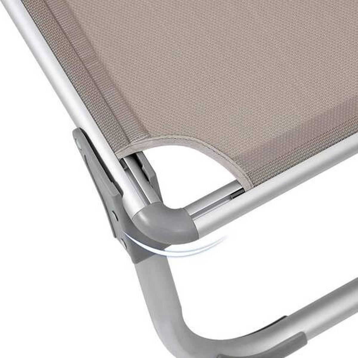 Gartenliege Taupe/Alufarben ca.55x31x193cm - Taupe/Alufarben, MODERN, Textil/Metall (55/31/193cm) - Modante