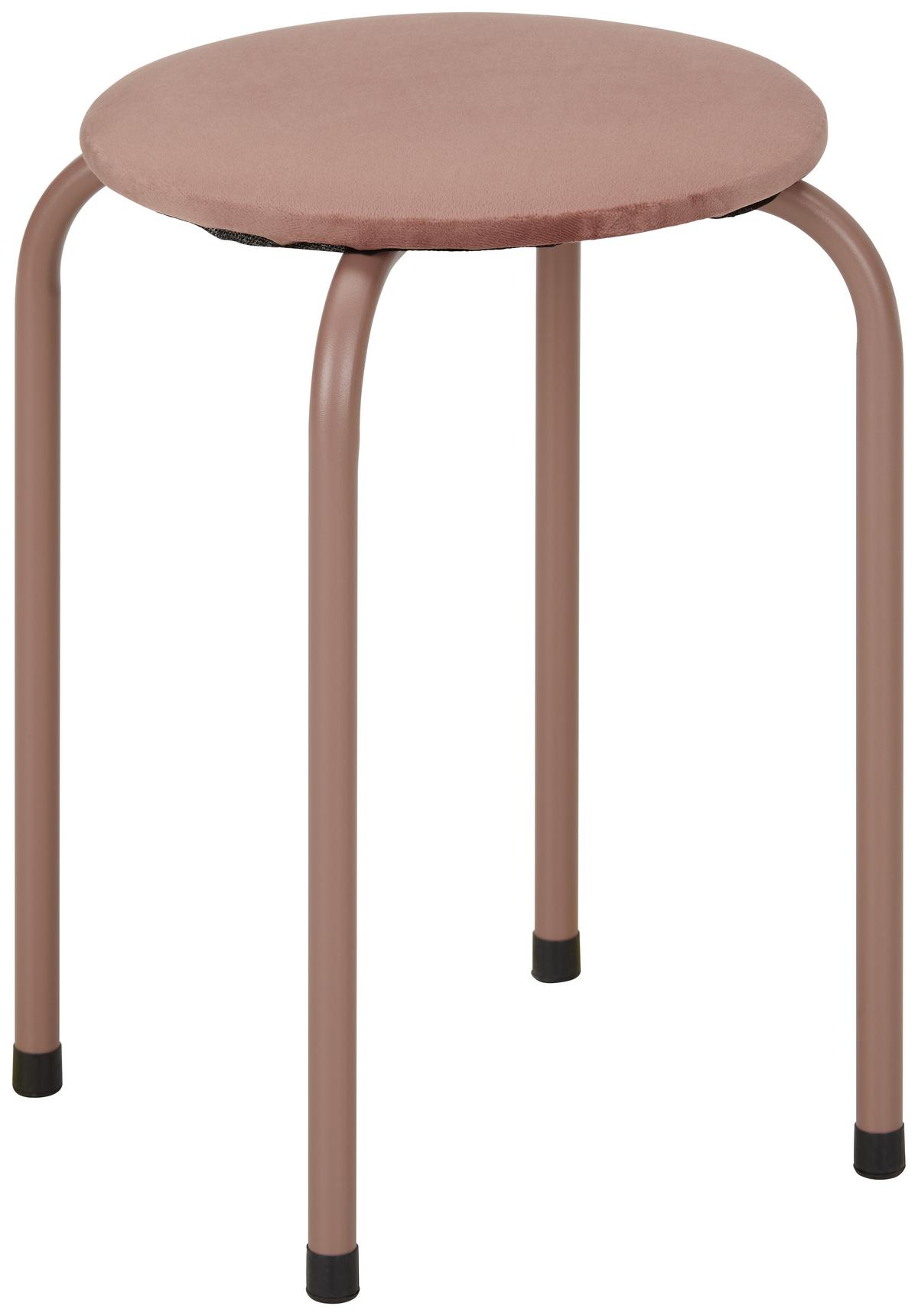 Stapelhocker in Rosa - Rosa, KONVENTIONELL, Textil/Metall (30/45/30cm) - Mömax